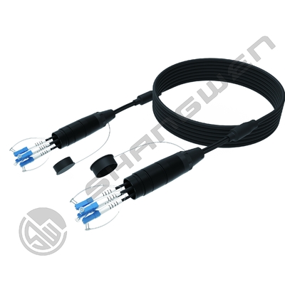 شبکه های بیرونی 50M طول تک حالت TPU ضد آب سیم کابل فیبر نوری طبل با اتصال LC-LC OM2/OM3/OM4