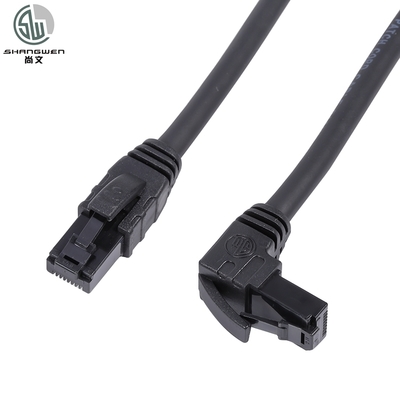 کانکتور RJ45 زاویه 90 درجه UTP Cat5e ترمینال کابل شبکه رشته ای 8P8C پلاگین سر کریستالی