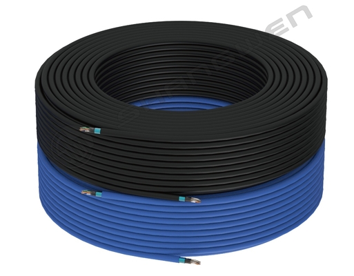 کابل شبکه اترنت CAT6A FTP SFTP شیلددار 24awg آبی مشکی، 8 رشته، پچ کورد