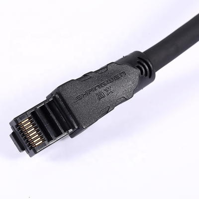 کابل Cat6a 24awg UTP با روکش PVC، 4 جفت، CE، UL، پیچش چندگانه، 100% مس خالص بدون اکسیژن، شبکه اترنت آبی مشکی داخلی