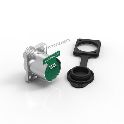 Single Row Panel Mount Outdoor Ethernet RJ45 Connector 1kv DC IP68 Waterproof Waterproof Socket for Outdoor Installations