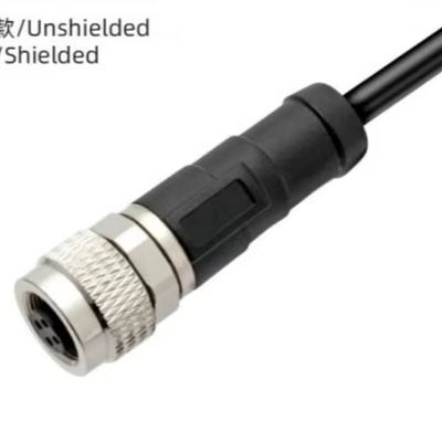 M9 Straight Female Overmolded Plug  IP67 2\3\4\5\6\7\8 Pin Industrial Connector