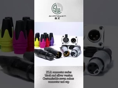 16A Wire XLR Connector 3 Pin Waterproof Ip65 فلک زنانه در فضای باز
